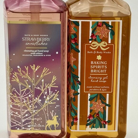 Bath & Body Works Winter Hand Soaps Strawberry Snowflakes Baking Spirits Bright - Picture 3 of 6